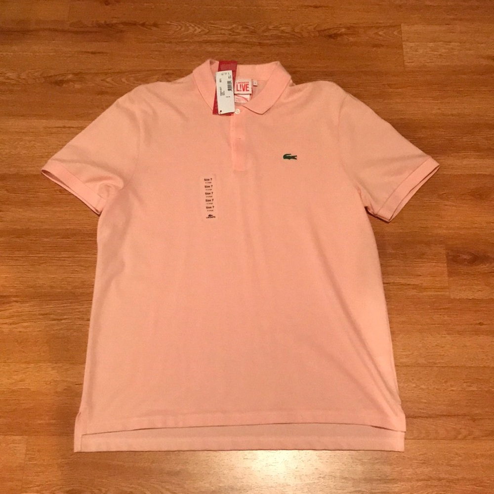 Lacoste Baby Pink Polo Shirt Size 7 NEW NWT